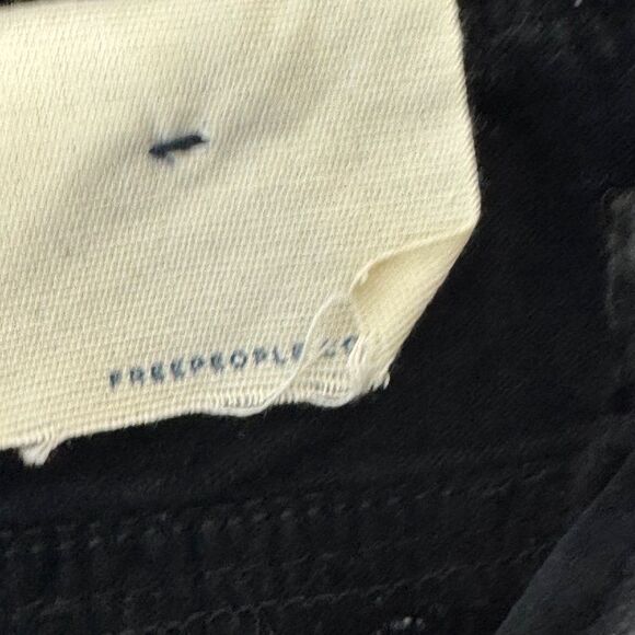 Free People We The Free In My Feelings Black Velour Side Zip Boot Cut Pants Sz M - Picture 7 of 8